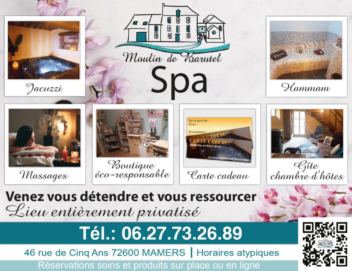 Gite Du Moulin De Barutel Mamers,Avec Spa Et Hammam Sur Reservation Payant Exterior photo